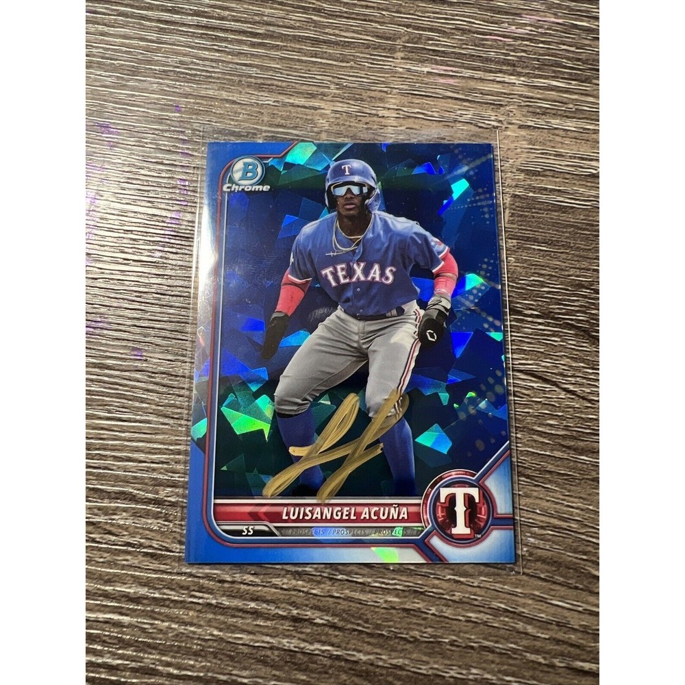Luisangel Acuna 2022 Bowman Chrome Sapphire Auto #BCP-72 - Gold On Card Auto
